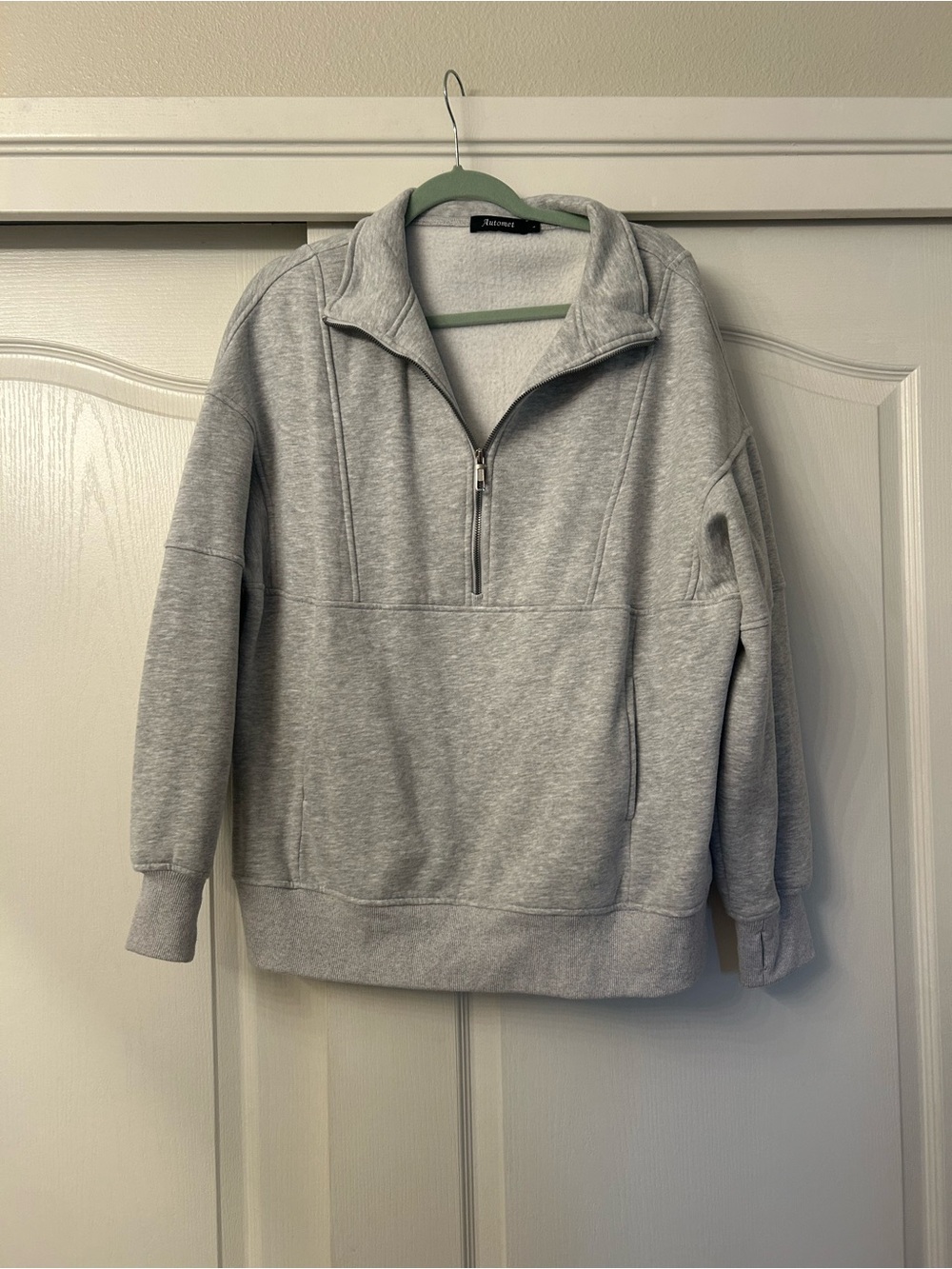 Light Gray Quarter-Zip Sweatshirt